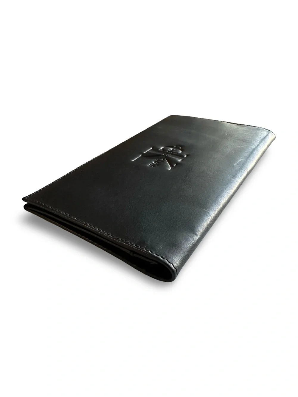 Calvin Klein Premium made in Spain Black Embossed Leather Long Wallet Unisex